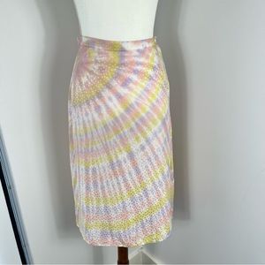 Amanda Bond x Johnny Was silk tie dye skirt
